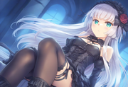 1girl, ks (xephyrks), ohlia, {kobayashi ritz}, aqua eyes, long hair, hime cut, w s-1768552398