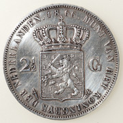 2 1/2 florines (gulden). Guillermo III. Países Bajos. 1866. PAS5653