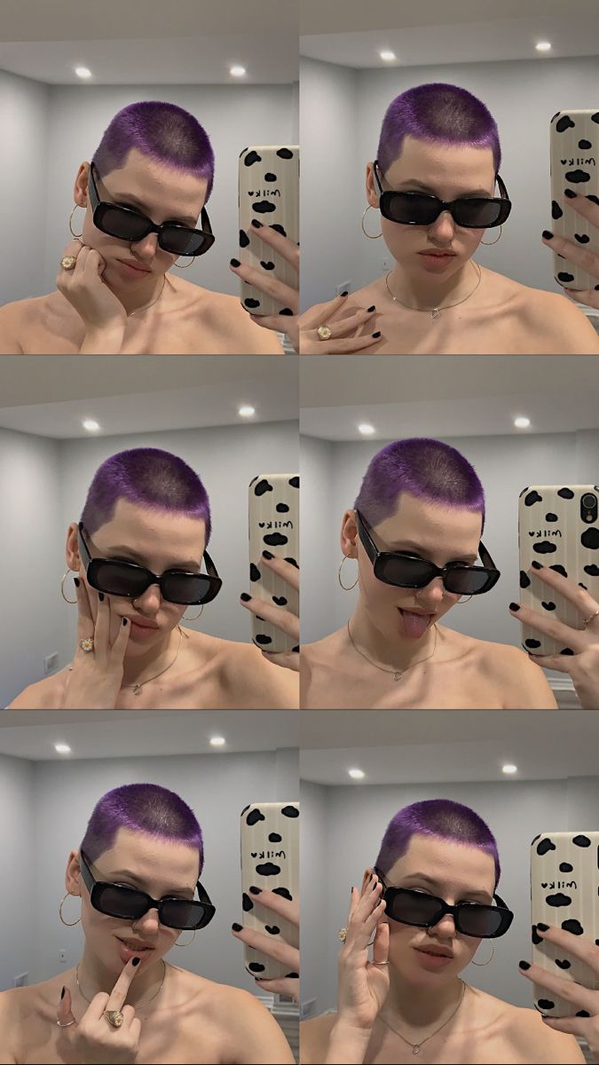 Purple Punk very short hair