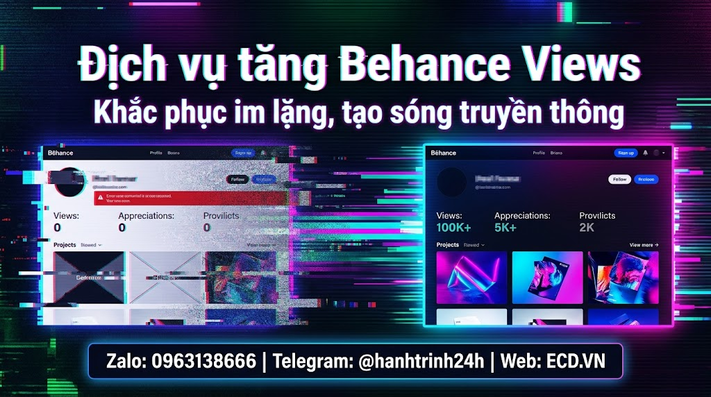 dịch vụ tăng behance views giá rẻ behance adobe