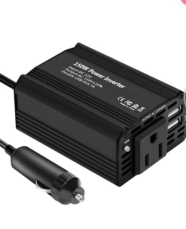 Amazon: Inversor de corriente, de 12v a110 
