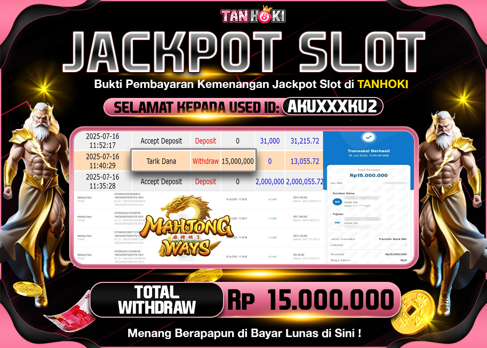 TANHOKI JACKPOT SLOT MAHJONG WAYS Rp.15.000.000,- LUNAS