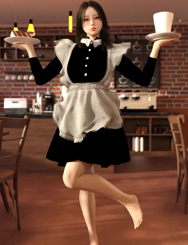 dForce EG Maid Costume for Genesis 9