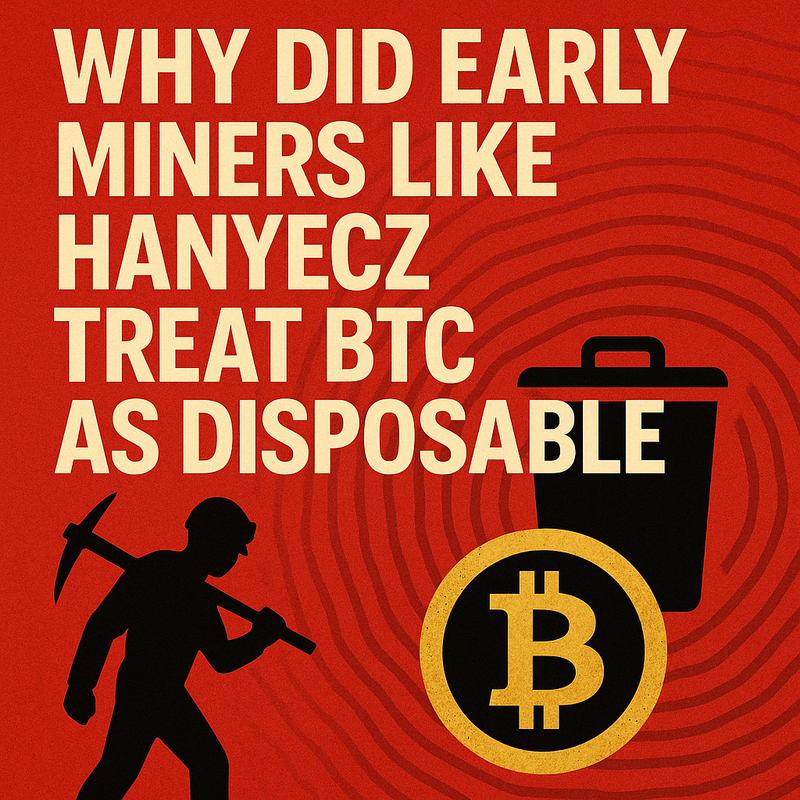 Why did early miners like Hanyecz treat BTC as disposable