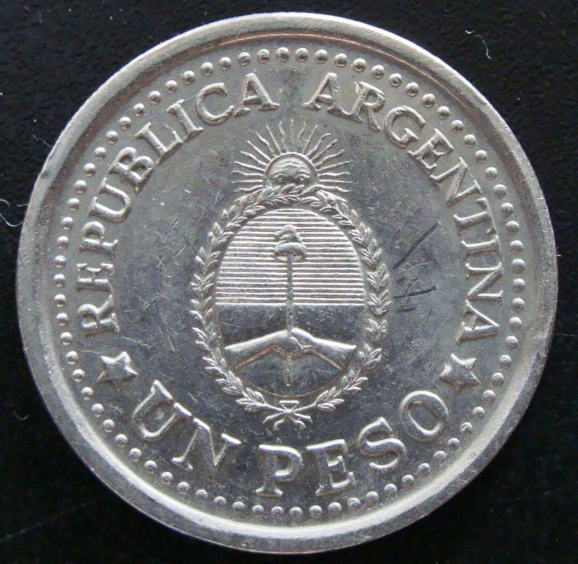 1 Peso. Argentina (1960). 150 Aniversario de la Revolución de Mayo ARG-1-Peso-1960-150-aniversario-Independencia-anv