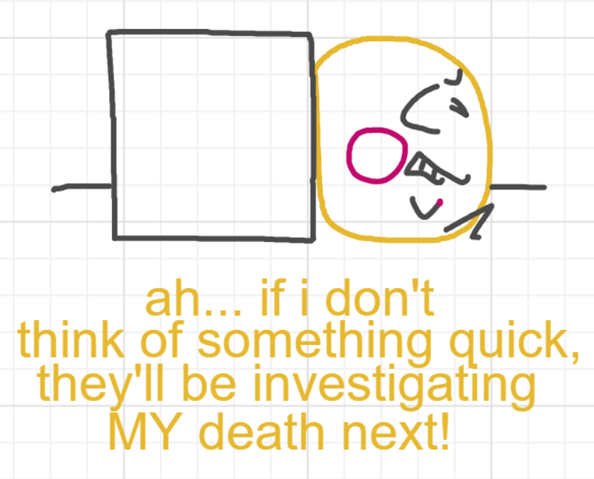 A panel from A Murder On The, episode six of the Board Boards object show by Furretwalk/WalkingFurret.
