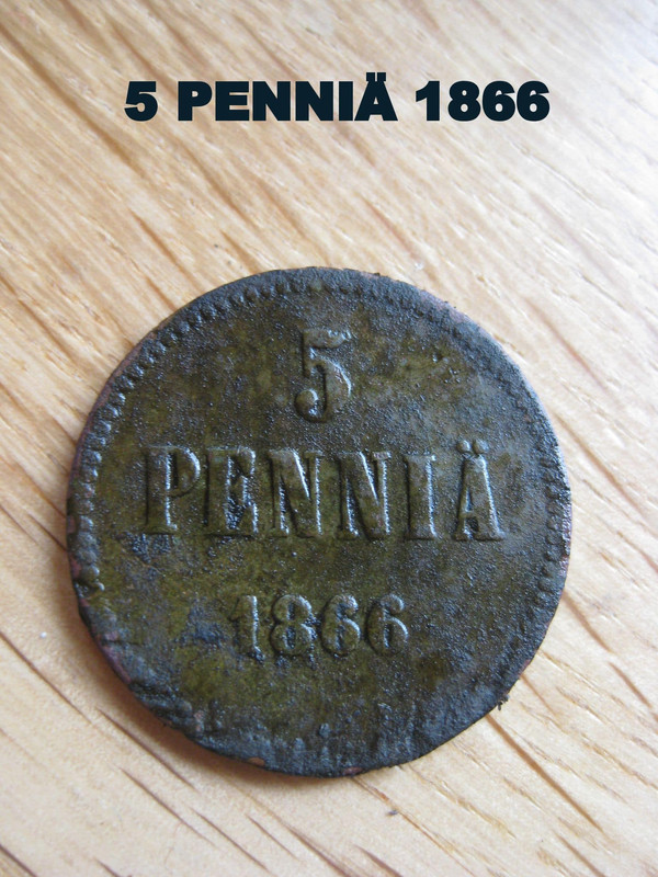 5 penniä 1866