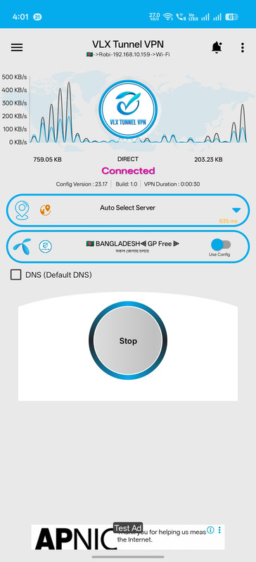 VLX TUNNEL VPN App Screenshot