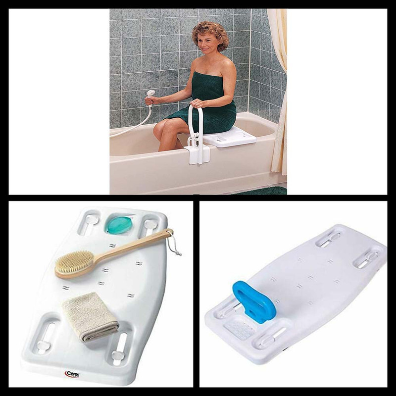 Portable Bathtub Shower Bench Bathroom Seat Adjustable Width 300lb