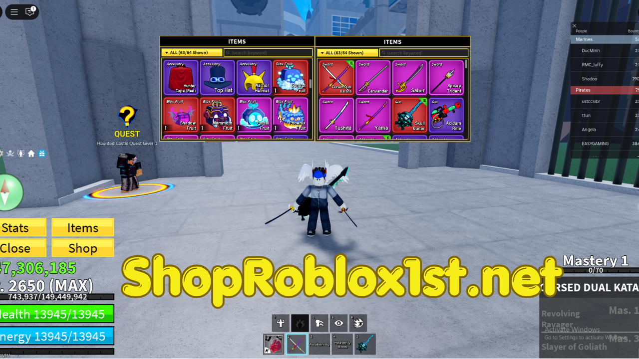 Acc blox fruits SANGUINE ART + V4 SKY Full Gear