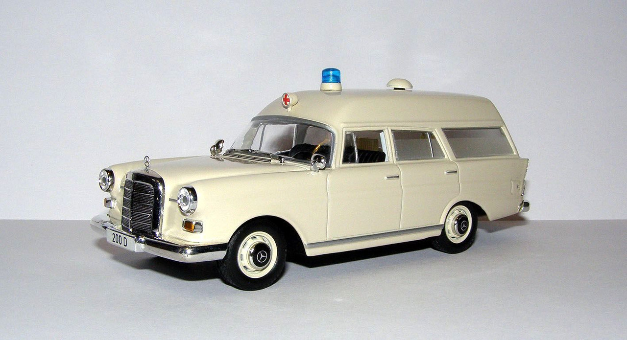 1965 Mercedes-Benz 200 D (W110.110) Krankenwagen by Binz (IXO Models for DeAgostini MB#67) 1