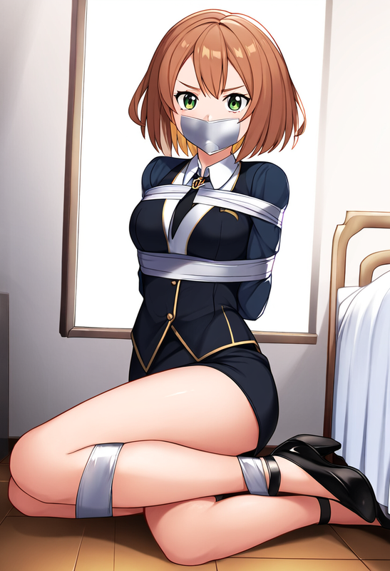 1girl_ aika sumeragi, {aika sumeragi aika zero_ official costume, black high hee s-2119524976