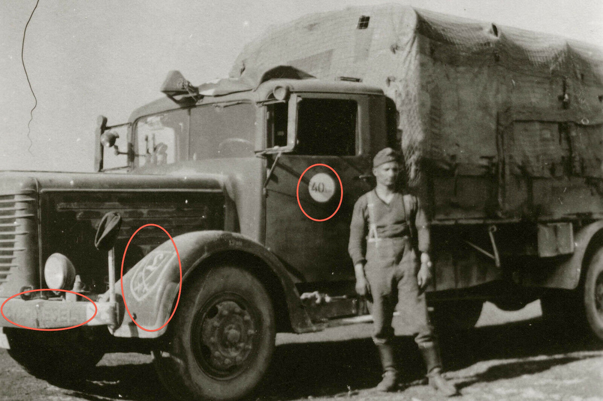 Orig. Foto LKW Büssing-NAG 500 164.Infanterie-Division Rumänien Kennung