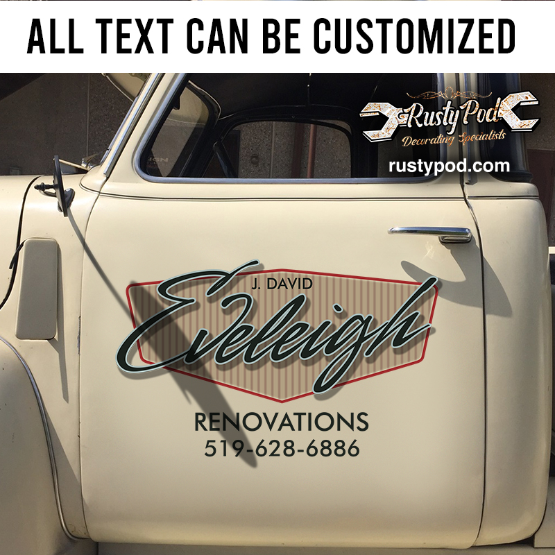 Personalized truck lettering vinyl sticker 10884 - Rustypod Store