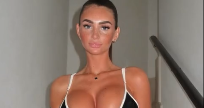 Maddy Cherry Standing on Stairs Flashes Massive Big Boobs XXX