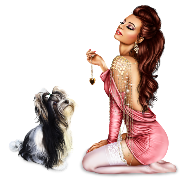 Girl With Briewer Yorkie 156