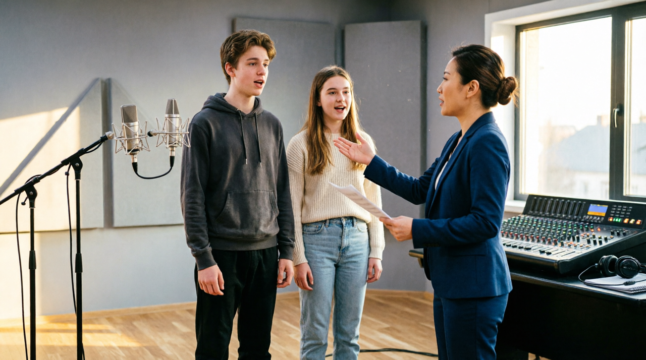 репетиция вокального дуэта