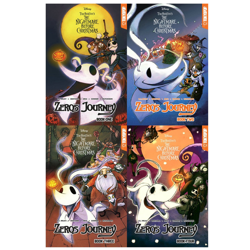 DISNEY MANGA Tim Burton's Nightmare Before Christmas Zero's Journey Books  1-4