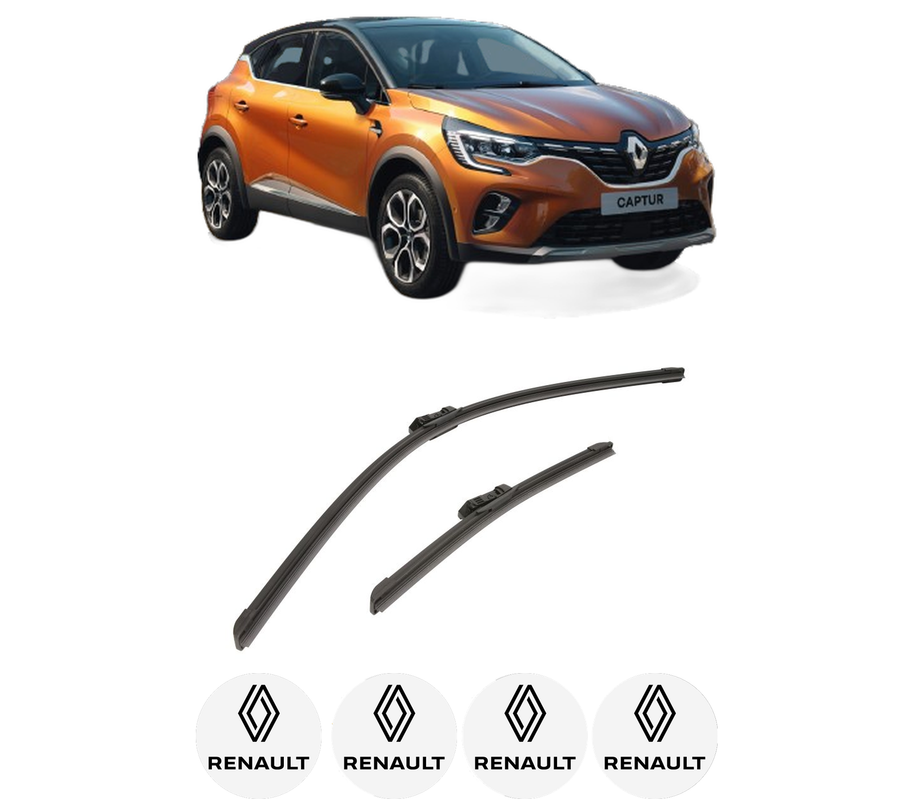 Set stergatoare auto RENAULT CAPTUR II (HF_) din 2020-2022, pentru parbriz auto, 2 bucati, Bosch Aerotwin, din cauciuc siliconat rezistent, 4 Stickere Auto RENAULT