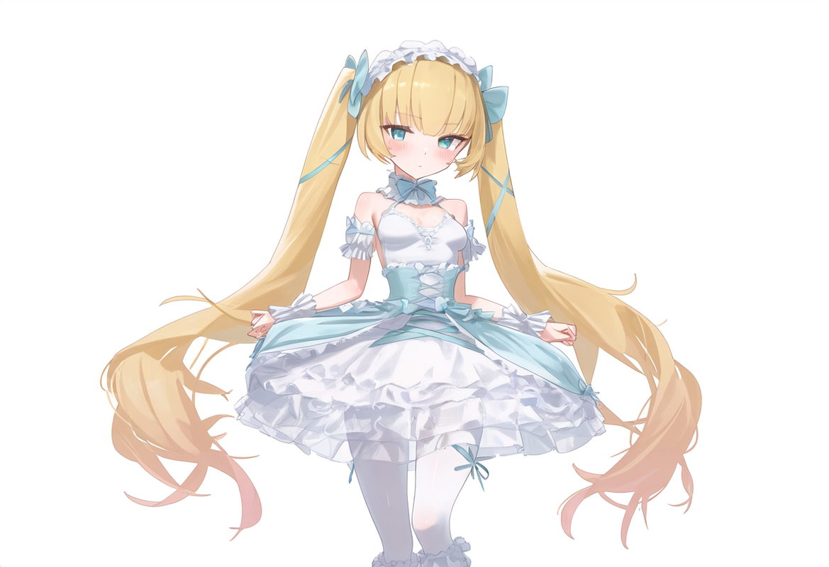 1girl, mikozin, NDGD, ohlia, {kobayashi ritz}, reoen, upper body, tsundere, aqua s-3655158545