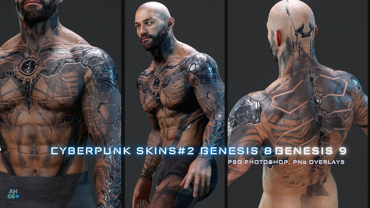 Daz Cyberpunk Skins For Genesis 8 Male & Genesis 9