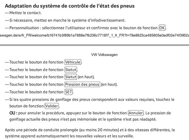 pression des pneus : préconisations, réinitialisation et technologie -  Forum Golf 8