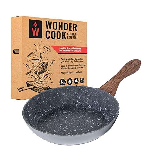 Amazon: Sartén Antiadherente de Piedra Alemana de Mármol y Granito Wonder Cook de 24cm. 
