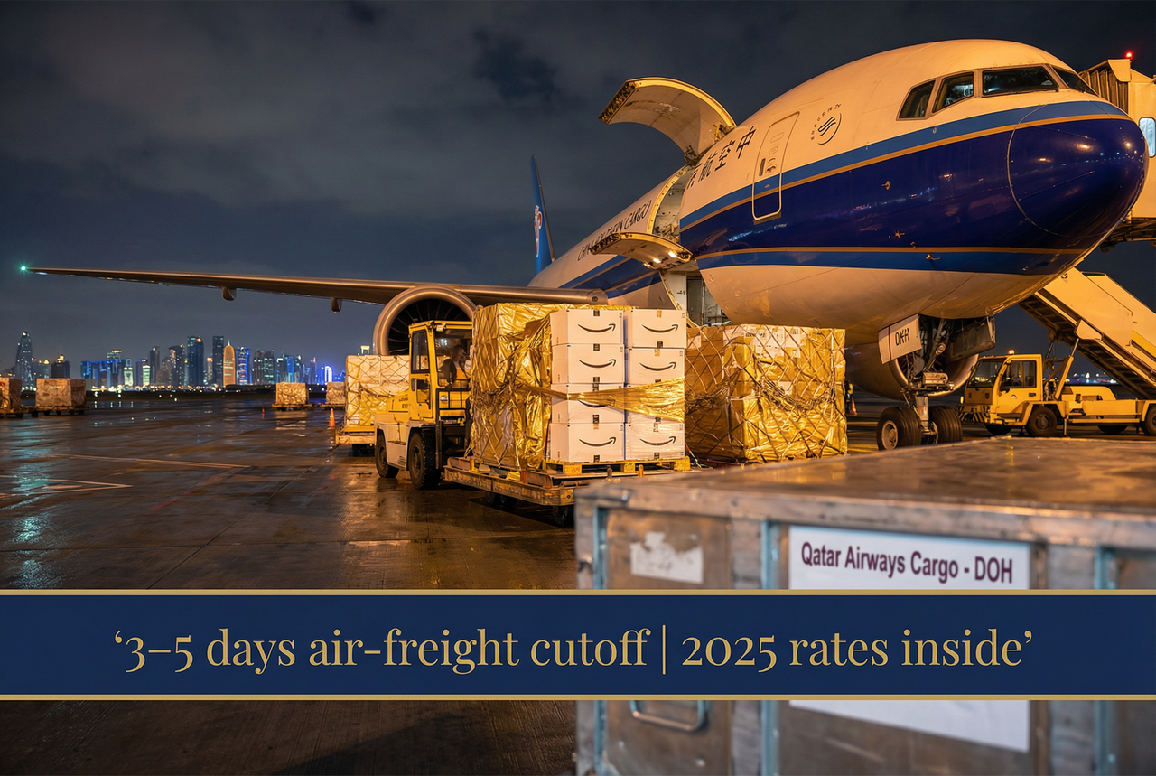 China Southern Cargo Boeing 777 freighter aircraft unloading cargo at Hamad International Airport Doha Qatar