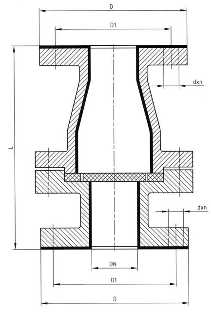 Gumirani i plastificirani čelični elementi za transport kiselina i lužina - Detailed illustration of our gumirani i plastificirani čelični elementi za transport kiselina i lužina at Barbarić Produkt