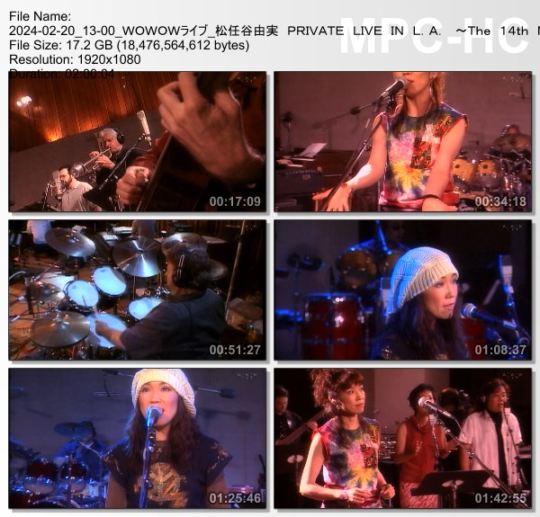 [TV-Variety] 松任谷由実 PRIVATE LIVE IN L.A. ~The 14th Moon to acacia~ (WOWOW Live 2024.02.20)