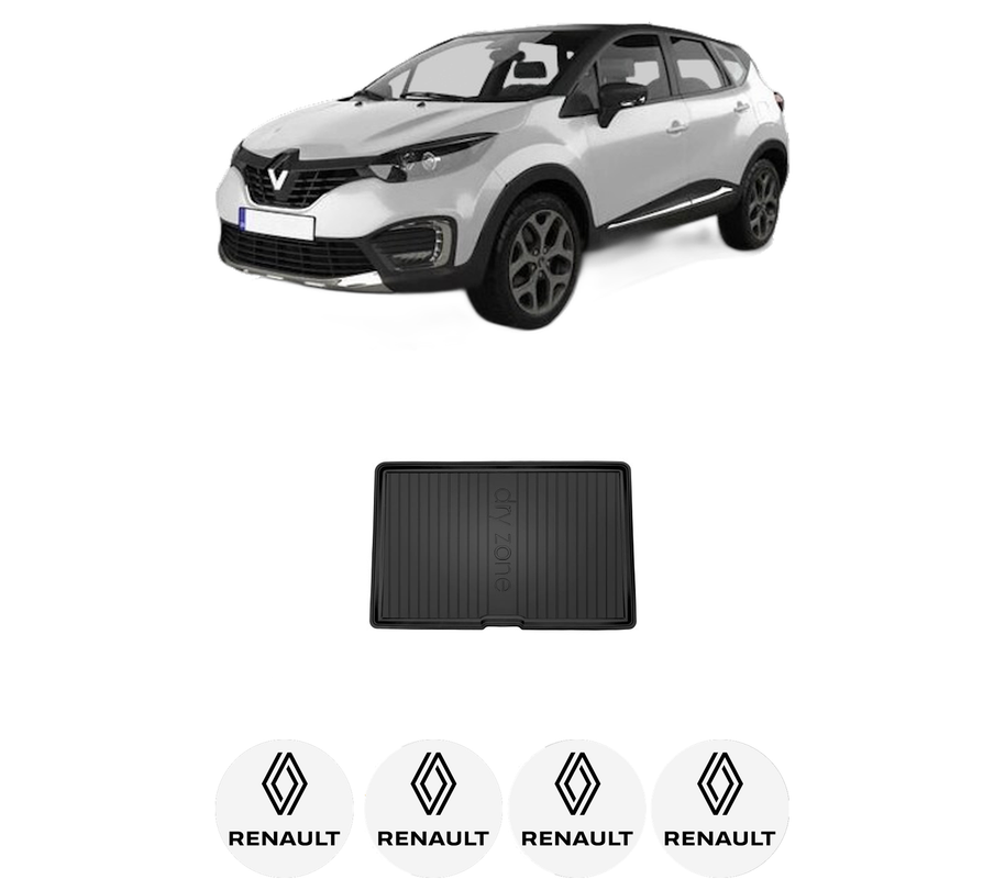 Tavita Portbagaj RENAULT CAPTUR I (J5_, H5_) din 2013-2018, Protectie Portbagaj Auto, 4x Stickere auto cu RENAULT