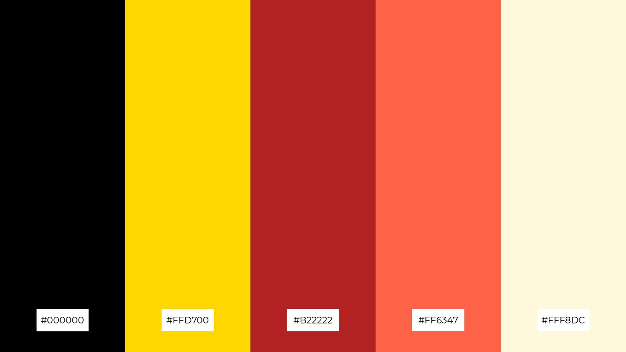 Gold Black Color Palettes