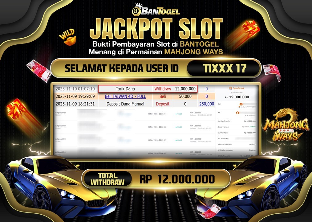 BUKTI JACKPOT LUNAS BANTOGEL