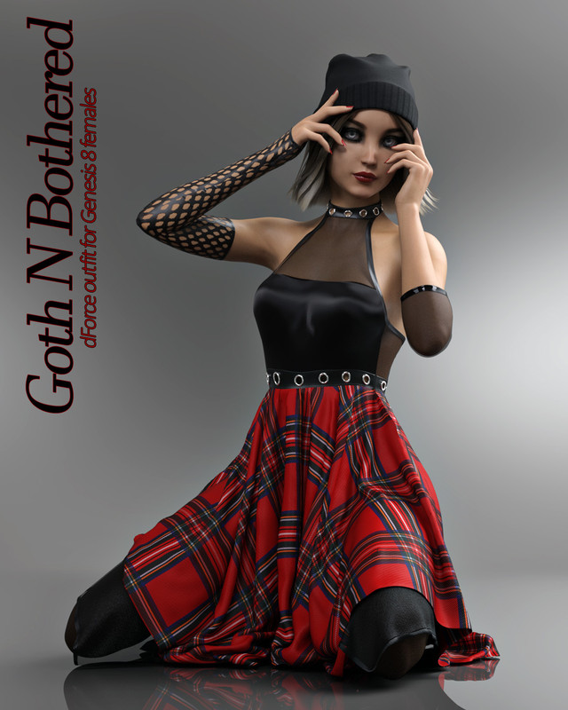 Goth N Bothered dForce outfit for Genesis 8 Females Goth N Bothered dForce outfit for Genesis 8 Females