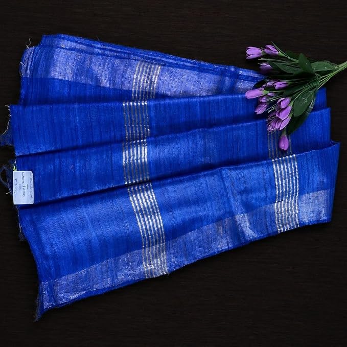 Women's Designer Gheecha Silk Saree with Unstitched Blouse Piece