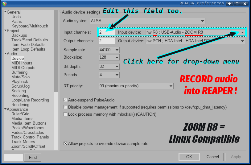 ZOOM-R8-REAPER-input-working