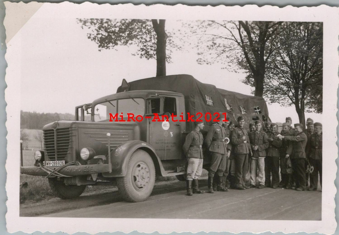 Foto, schwerer Büssing-NAG Lkw in Schwiebus Świebodzin Polen
