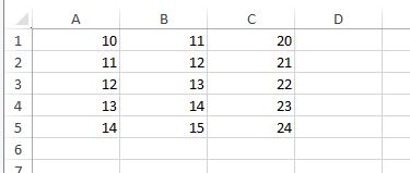 Numbers to sum in column D