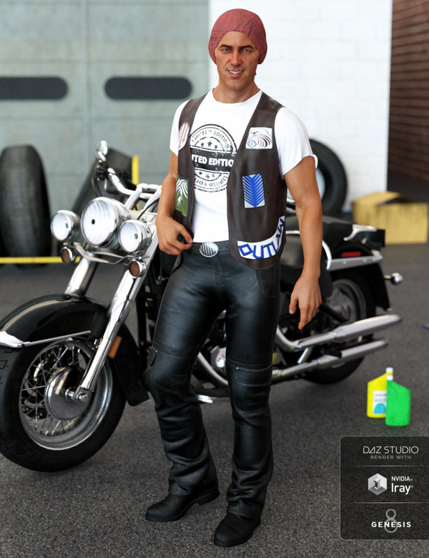 dForce Biker Outfit for Genesis 8 Male(s)