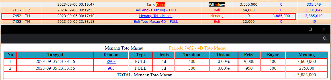 Bukti JP togel hari ini