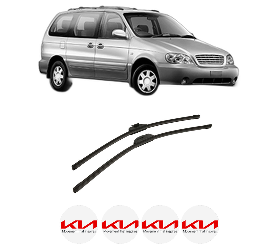 Set stergatoare auto KIA CARNIVAL I (UP) din 1999-2001, pentru parbriz auto, 2 bucati, Bosch Aerotwin Retro Truck, din cauciuc siliconat rezistent, 4 Stickere Auto KIA