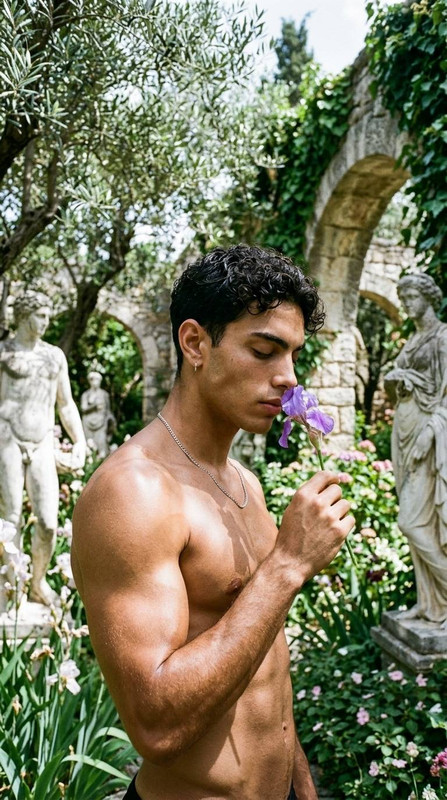 Man smelling flower 202604080719