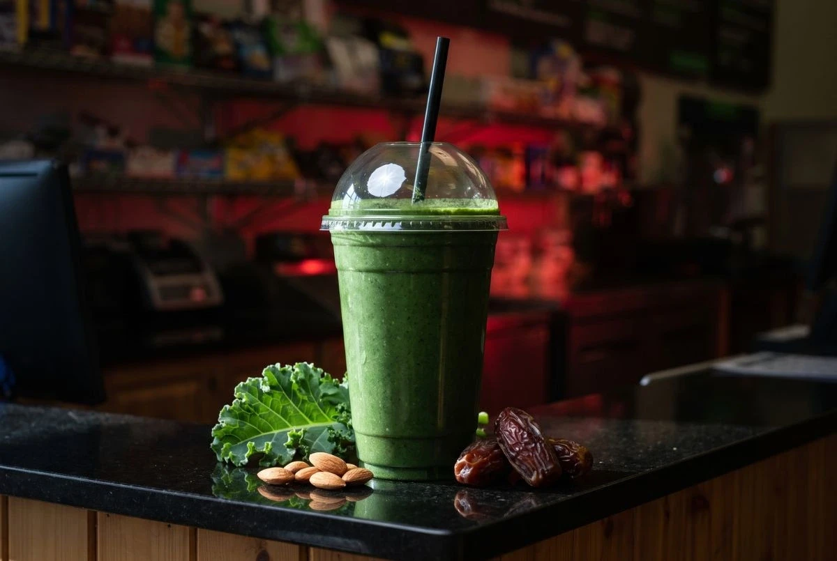 Green Monster kale, almond butter and date smoothie at the Sportset Shakes bar