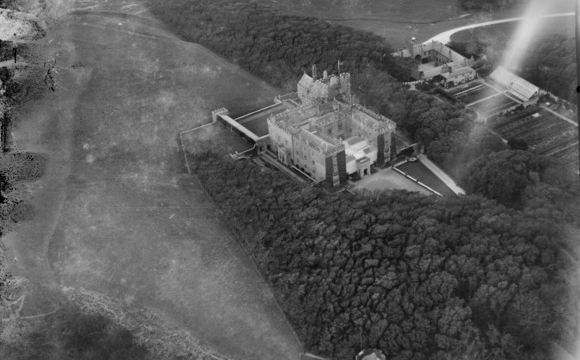 WALES OLD PHOTO Elevated View of Dunraven Castle, 1930s - Picture 1 of 1