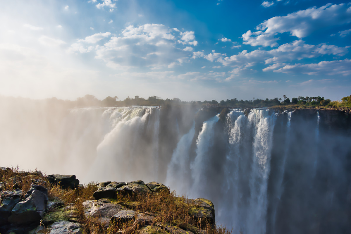 Victoria Falls, mist rising from the gorge