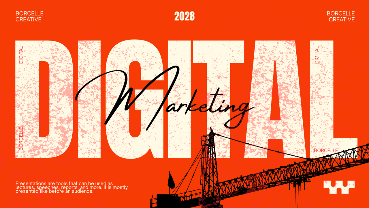 Orange and Black Bold Grunge Digital Marketing Presentation