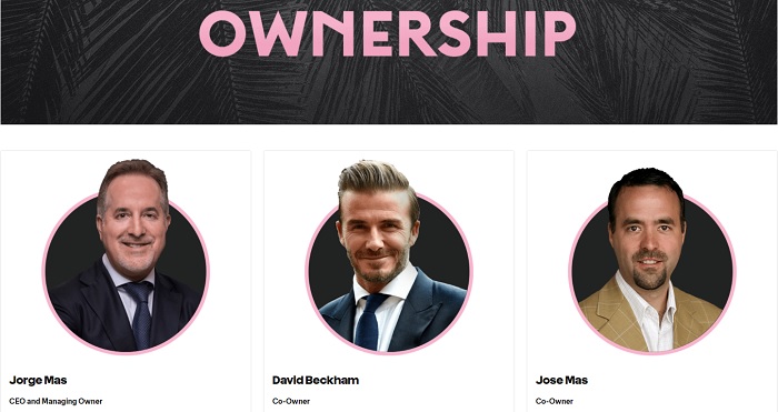 Jajaran pemilik Inter Miami, klub baru Lionel Messi yang berlaga di Major League Soccer (MLS).
