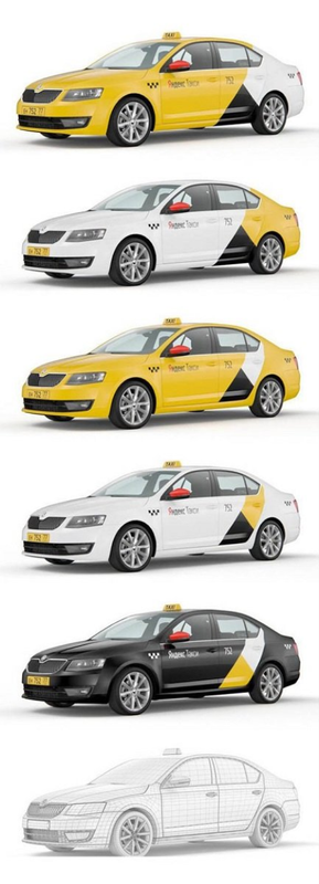 Skoda Octavia taxi 3D Model