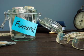 funeral jar with money