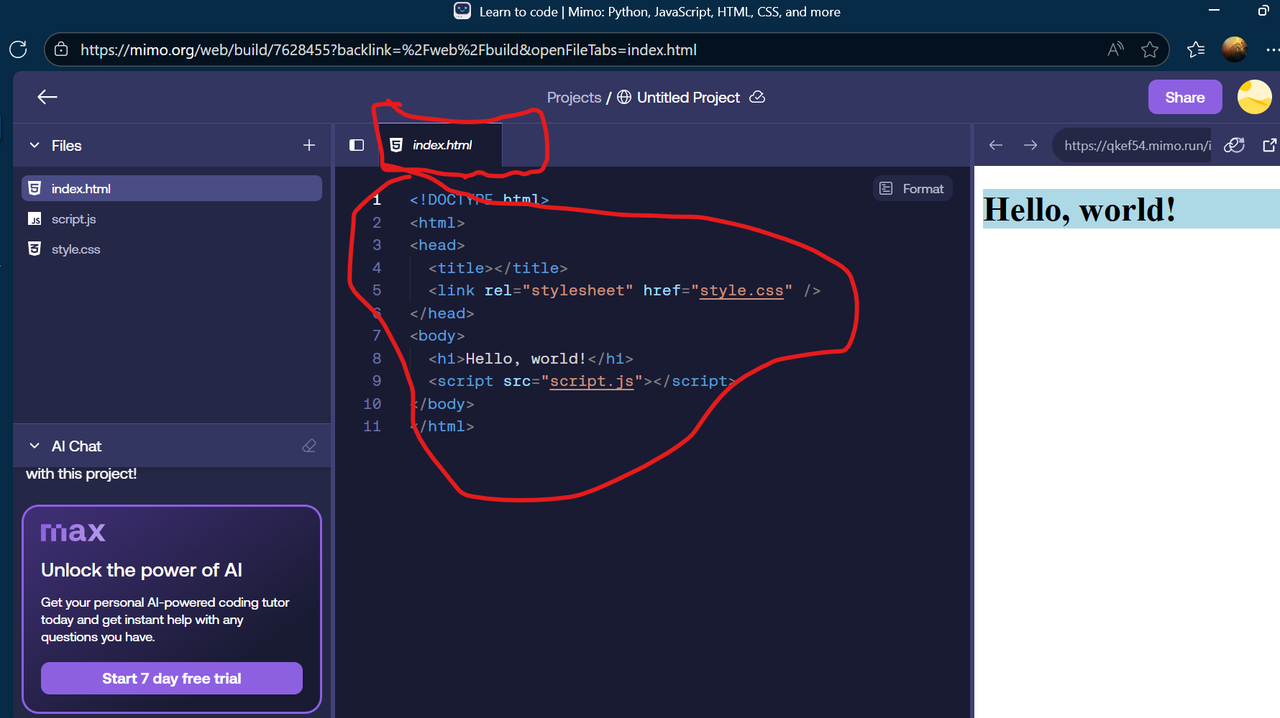 Code Pasting in Mimo